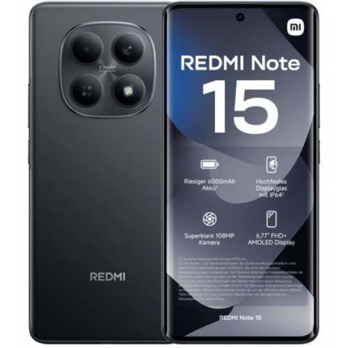 Смартфон Xiaomi Redmi Note 15 8/128GB (NFC) Black (черный) 