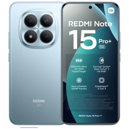 Смартфон Xiaomi Redmi Note 15 Pro+ 5G 8/256GB (NFC) Glacier Blue (синий) 