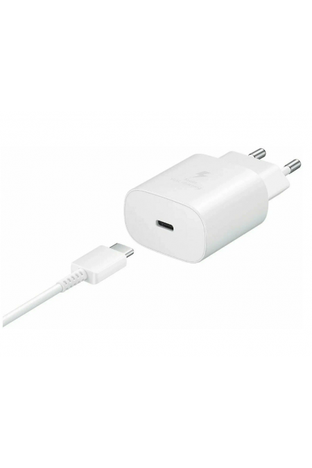 Сетевое зарядное устройство Samsung Original Adapter 25W+Cable USB-C to USB-C (белый) 
