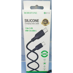 Кабель Borofone BX113 Lenny 60W Type-C 1 м (черный)