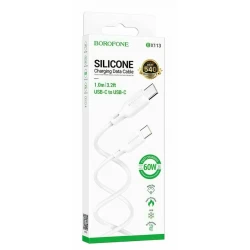 Кабель Borofone BX113 Lenny 60W Type-C 1 м (белый)