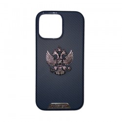 Чехол Fashion Case для Apple IPhone 16 Pro Max улучшенный с гербом (синий)