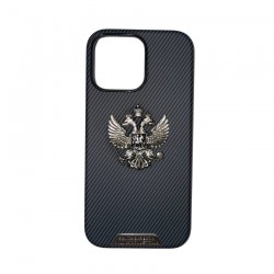 Чехол Fashion Case для Apple IPhone 16 Pro Max улучшенный с гербом (черный)