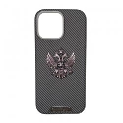 Чехол Fashion Case для Apple IPhone 16 Pro Max улучшенный с гербом (серый)