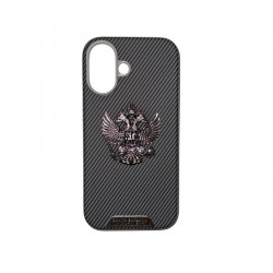 Чехол Fashion Case для Apple IPhone 16 улучшенный с гербом (серый)