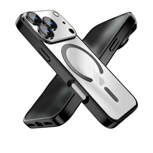 Чехол Fashion Case для Apple IPhone 17 Pro прозрачный улучшенный (черный) 