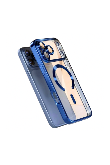 Чехол Fashion Case для Apple IPhone 17 Pro прозрачный улучшенный (синий) 