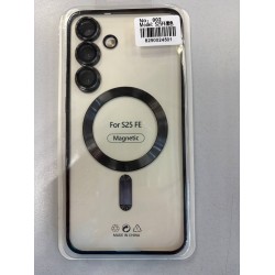 Чехол Fashion case для Samsung S25 FE прозрачный улучшенный (черный)