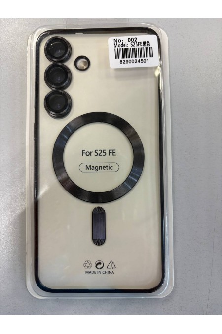 Чехол Fashion case для Samsung S25 FE прозрачный улучшенный (черный) 