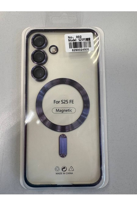 Чехол Fashion case для Samsung S25 FE прозрачный улучшенный (фиолетовый) 