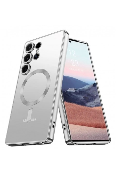 Чехол Fashion case для Samsung S26 Ultra прозрачный улучшенный (серый) 