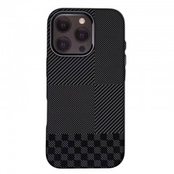 Чехол Creative case для Apple IPhone 16 Pro Max карбоновый улучшенный (серо-черный)
