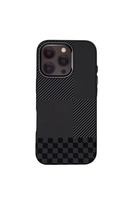 Чехол Creative case для Apple IPhone 16 Pro Max карбоновый улучшенный (серо-черный) 