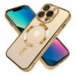 Чехол Fashion Case для Apple IPhone 16 Pro прозрачный улучшенный (золотой)