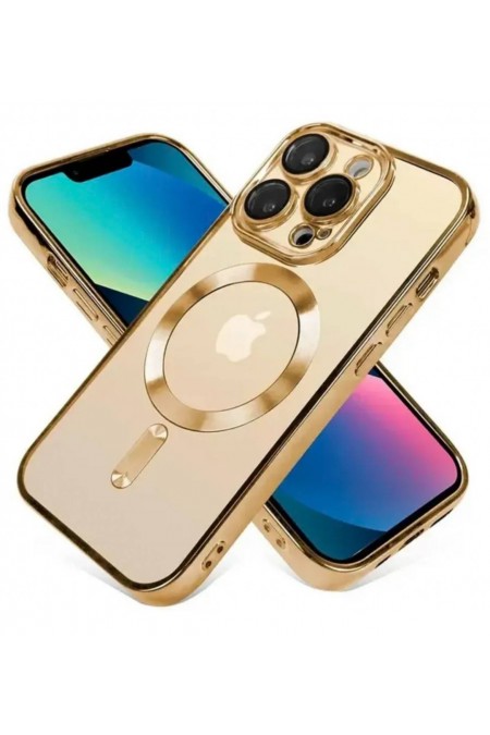 Чехол Fashion Case для Apple IPhone 16 Pro прозрачный улучшенный (золотой) 