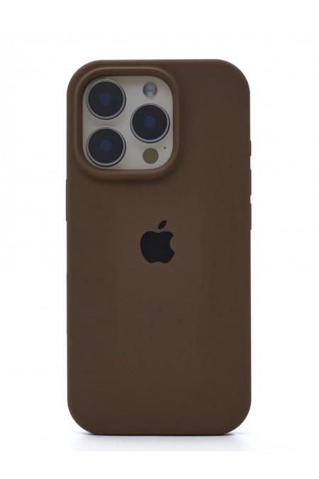 Чехол Leather Case для Apple IPhone 16 Pro силиконовый улучшенный (коричневый) 