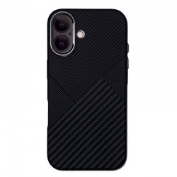 Чехол Creative Case для Apple IPhone 16 карбоновый улучшенный (черно-синий)