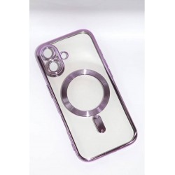 Чехол Fashion Case для Apple IPhone 16 прозрачный улучшенный (фиолетовый)