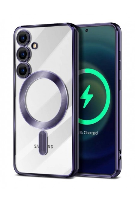 Чехол Fashion case для Samsung A56 прозрачный улучшенный (фиолетовый) 