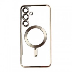 Чехол Malka ACS для Samsung A56 прозрачный улучшенный (золотой)