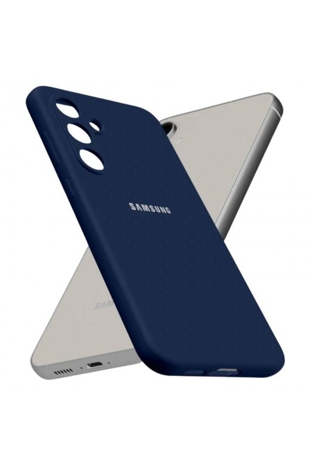 Чехол Silicon case для Samsung S24 FE силиконовый улучшенный (синий) 