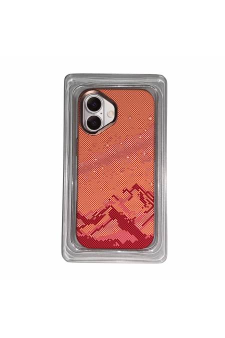 Чехол Mosbros для IPhone 17 карбоновый улучшенный горы (оранжевый) 