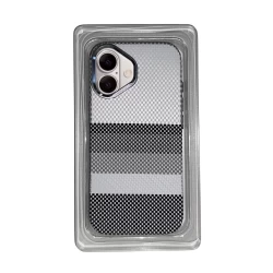 Чехол Mosbros для IPhone 17 карбоновый улучшенный в полоску (серый)