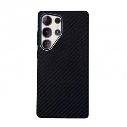 Чехол Mosbros для Samsung s25 ultra карбоновый диагональ улучшенный (черный)