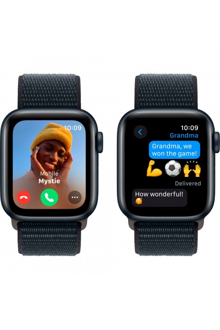 Умные часы Apple Watch SE 2023 GPS 44 мм Aluminium Case with Sport Loop (O/S) (темная ночь/темная ночь) 2