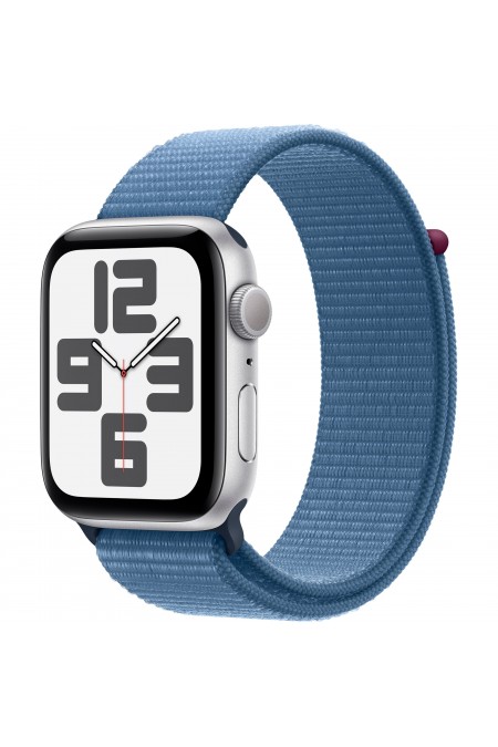 Умные часы Apple Watch SE 2023 GPS 44 мм Aluminium Case with Sport Loop (O/S) (серебристый/синий) 