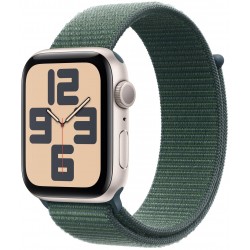 Умные часы Apple Watch SE 2024 GPS 40 мм Aluminium Case with Sport Loop (O/S) (сияющая звезда/зеленый)