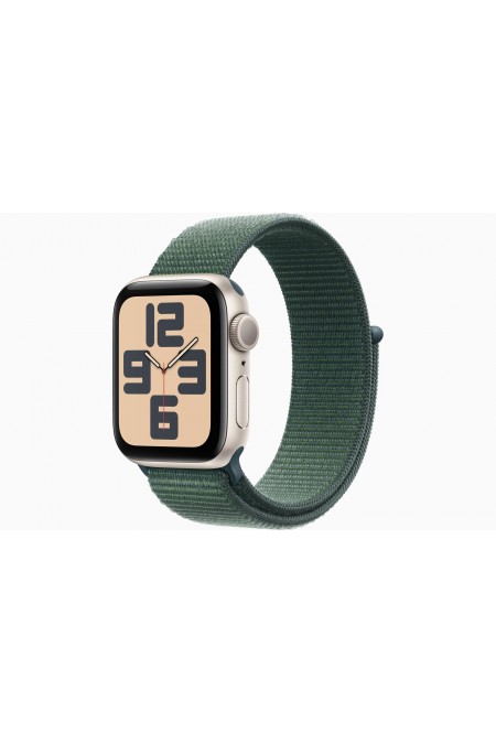 Умные часы Apple Watch SE 2024 GPS 40 мм Aluminium Case with Sport Loop (O/S) (сияющая звезда/зеленый) 