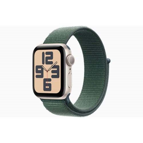 Умные часы Apple Watch SE 2024 GPS 40 мм Aluminium Case with Sport Loop (O/S) (сияющая звезда/зеленый) 