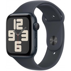 Умные часы Apple Watch SE 2024 GPS 44 мм Aluminium Case with Sport Band (S/M) (темная ночь/темная ночь)