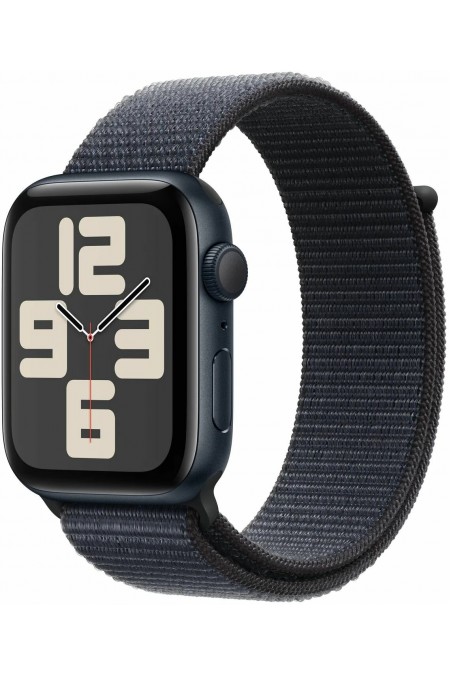 Умные часы Apple Watch SE 2024 GPS 44 мм Aluminium Case with Sport Loop (O/S) (темная ночь/темная ночь) 