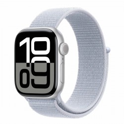 Умные часы Apple Watch Series 10 GPS 42 мм Aluminium Case with Sport Loop (O/S) (серебристый/дымчато-голубой)