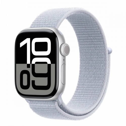 Умные часы Apple Watch Series 10 GPS 42 мм Aluminium Case with Sport Loop (O/S) (серебристый/дымчато-голубой) 