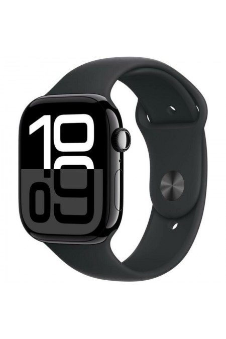 Умные часы Apple Watch Series 10 GPS 46 мм Aluminium Case with Sport Band (M/L) (черный матовый/черный) 