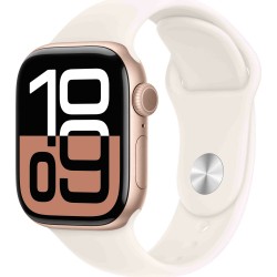 Умные часы Apple Watch Series 10 GPS 46 мм Aluminium Case with Sport Band (M/L) (розовое золото/белый)