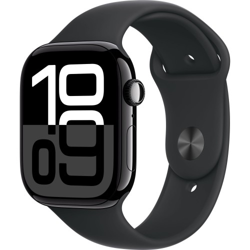Умные часы Apple Watch Series 10 GPS 46 мм Aluminium Case with Sport Band (S/M) (черный матовый/черный) 