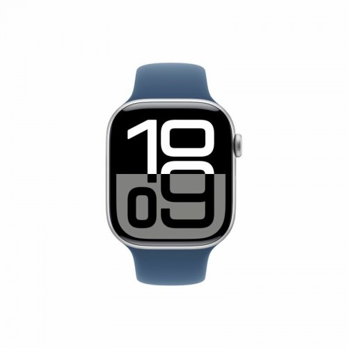 Умные часы Apple Watch Series 10 GPS 46 мм Aluminium Case with Sport Band (S/M) (серебристый/джинсовый) 1