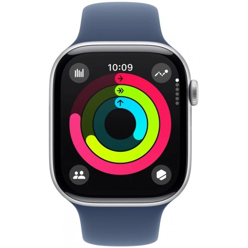 Умные часы Apple Watch Series 10 GPS 46 мм Aluminium Case with Sport Band (S/M) (MWWL3) (серебристый/джинсовый) 4