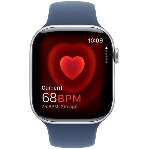 Умные часы Apple Watch Series 10 GPS 46 мм Aluminium Case with Sport Band (S/M) (MWWL3) (серебристый/джинсовый) 6