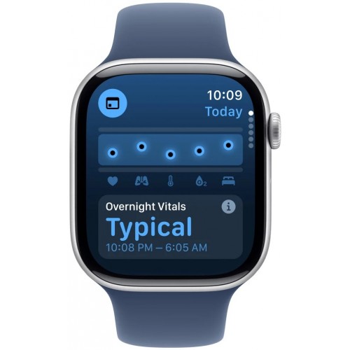 Умные часы Apple Watch Series 10 GPS 46 мм Aluminium Case with Sport Band (S/M) (MWWL3) (серебристый/джинсовый) 7