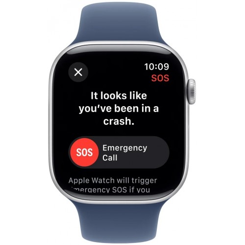 Умные часы Apple Watch Series 10 GPS 46 мм Aluminium Case with Sport Band (S/M) (MWWL3) (серебристый/джинсовый) 9