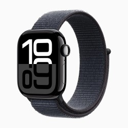 Умные часы Apple Watch Series 10 GPS 46 мм Aluminium Case with Sport Loop (O/S) (черный матовый/черный)