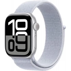 Умные часы Apple Watch Series 10 GPS 46 мм Aluminium Case with Sport Loop (O/S) (серебристый/дымчато-голубой)