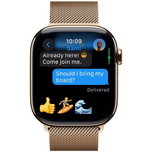 Умные часы Apple Watch Series 10 GPS 46 мм Titanium Case with Milanese Loop (M/L) (золотой/золотой) 9