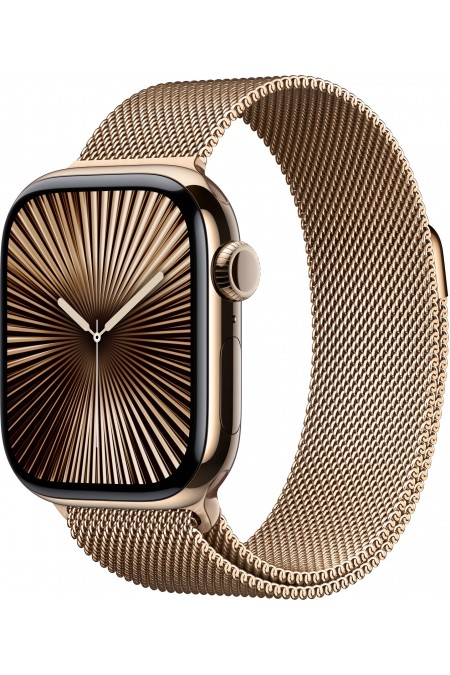 Умные часы Apple Watch Series 10 GPS 42 мм Titanium Case with Milanese Loop (золотой/золотой) 