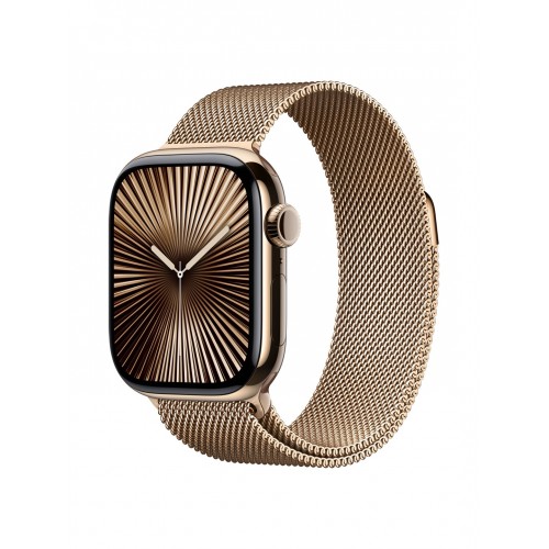 Умные часы Apple Watch Series 10 GPS + Cellular 42 мм Titanium Case with Milanese Loop (MX083) (золотой/золотой) 